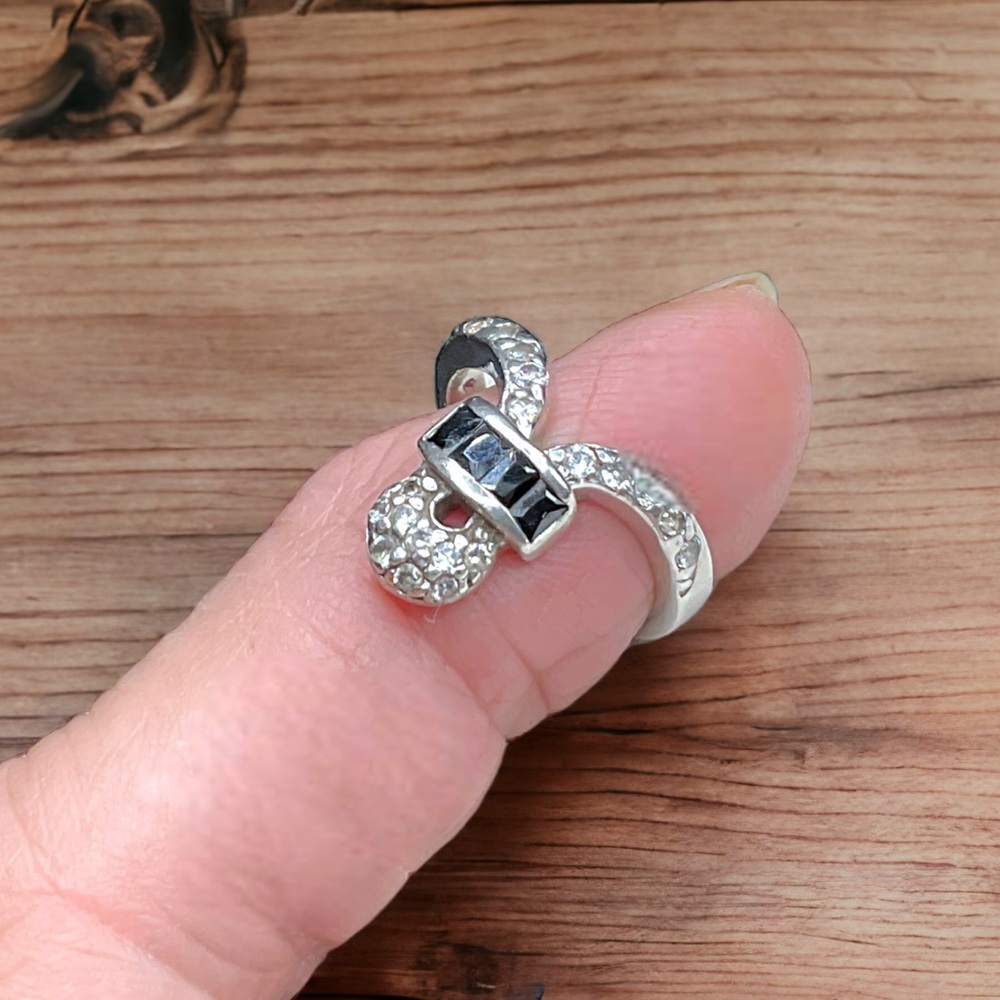 🌺Unique Sterling Spinel & CZ Ring